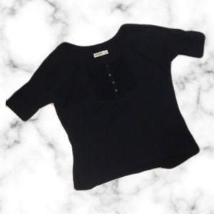 Adorable Navy blue Abercrombie blouse size L.